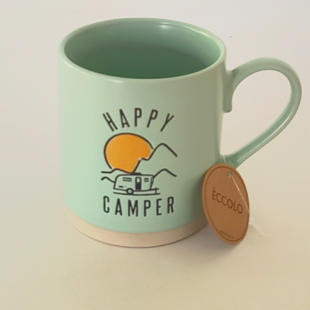 NWT Eccolo Happy Camper Mug 2022 Light Blue